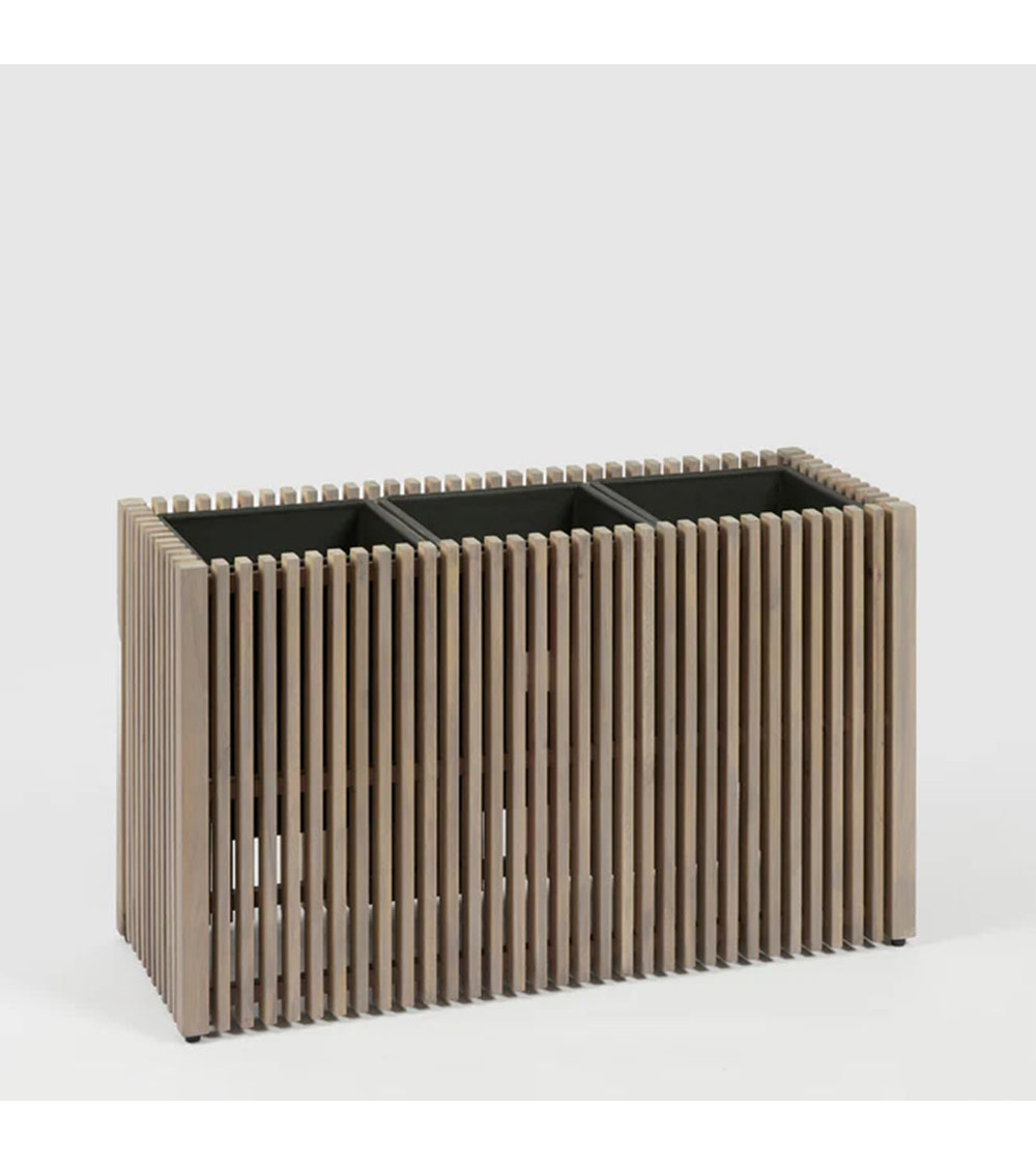 Vaso Listelli Rettangolare in Legno di Acacia Small