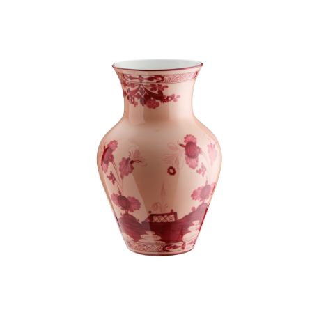 Vaso Ming Ginori 1735 Oriente Italiano vermiglio cm 25