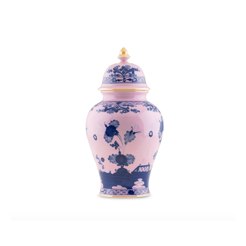 Vaso potiche Ginori 1735 oriente italiano azalea cm 31