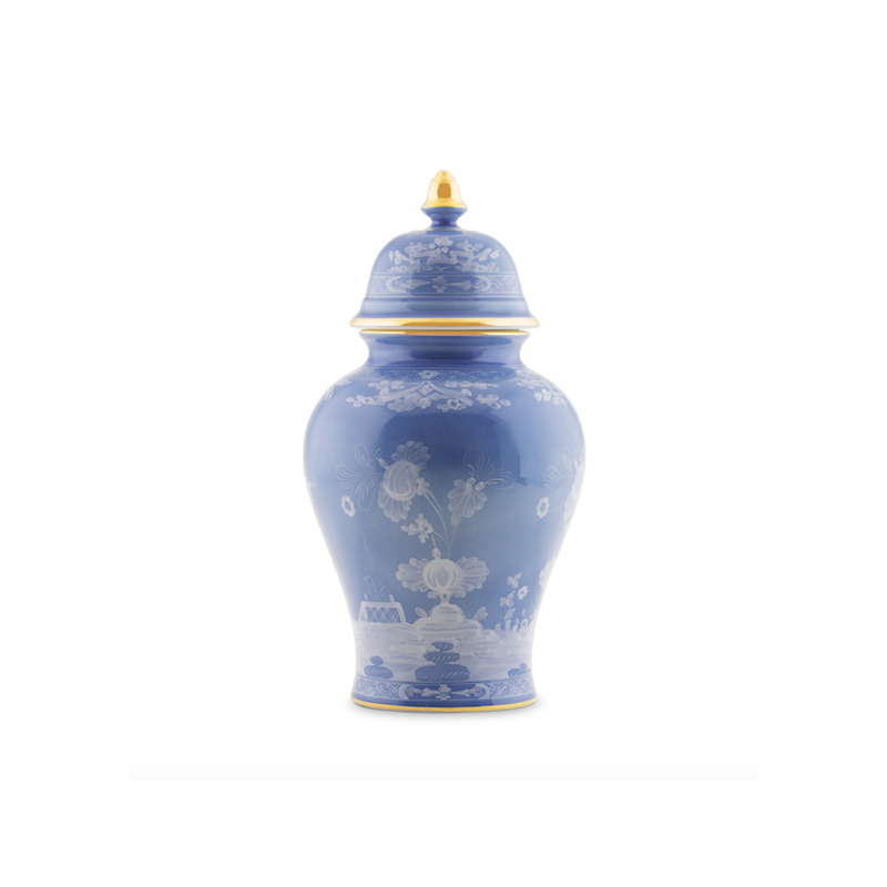 Vaso potiche Ginori 1735 oriente italiano pervinca cm 31