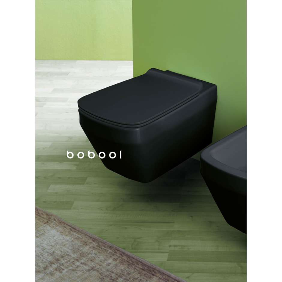 Vaso sospeso rimless design moderno antracite opaco - Baden Baden, Simas