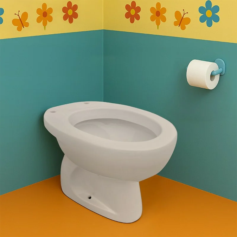 Vaso WC infanzia H 31 bianco in ceramica con scarico a pavimento