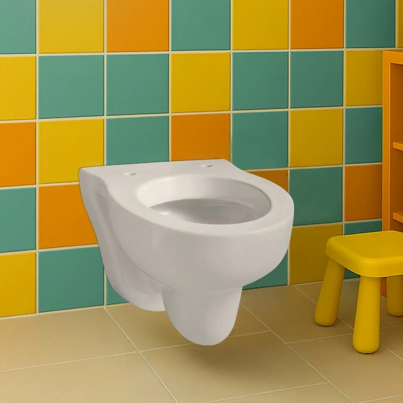 Vaso WC per bambini H29cm sospeso in ceramica bianca