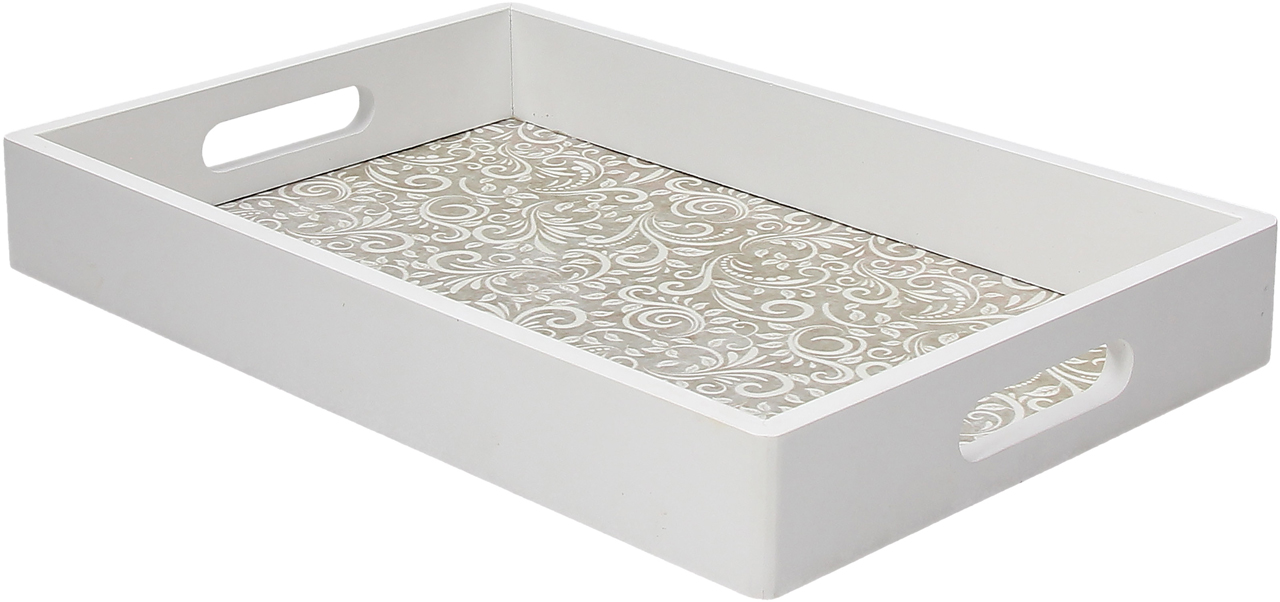 Vassoio In Legno Decoro Marrone