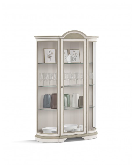 Vetrina 1 anta L.122 P.41 H.185 legno massello vari colori vari decori