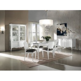 VETRINA MODERNA BOMABATA LACCATO BIANCO LEGNO MASSELLO X SALA SALOTTO