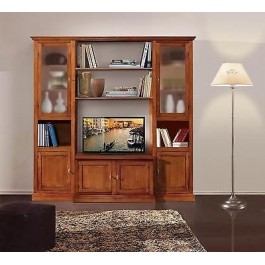 VETRINA PARETE A GIORNO LIBRERIA PORTA TV COL NOCE LEGNO PRODOTTO VENETO