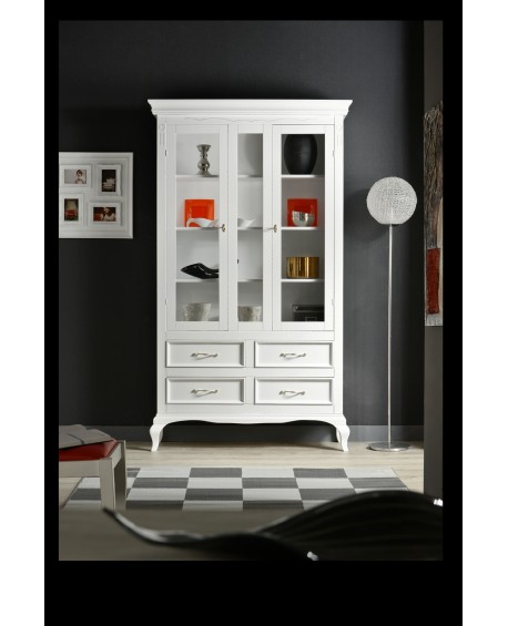 Vetrina PROVENZALE 2 ante, 4 cassetti l 118 p 41 h 205