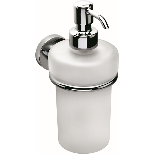 Wall-mounted etched glass soap dispenser with chromed finishes - Basic, Colombo Design
