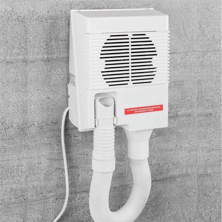 Wall-mounted hair dryer with white hose - Colombo Design
