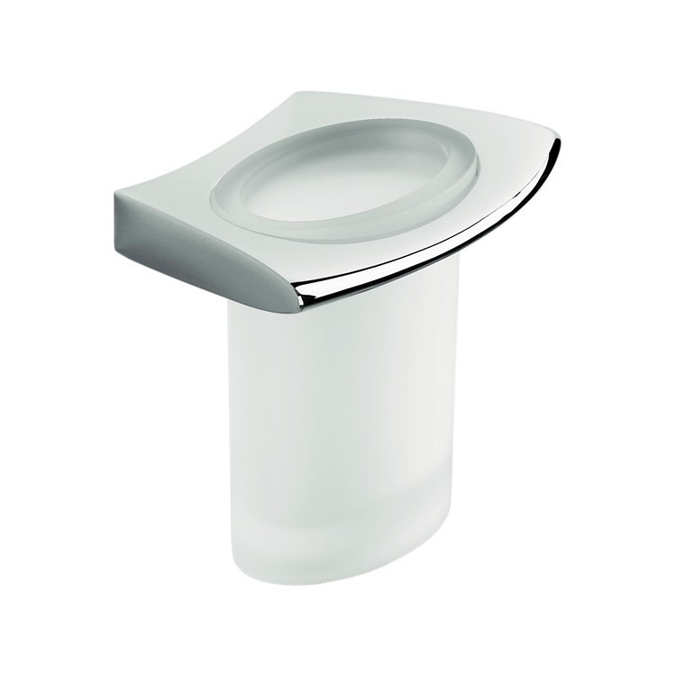 Wall tumbler holder in opaque glass with chrome finish - Land, Colombo Design