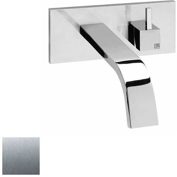 Wand-Einbau-Waschtischmischer, Nickel gebürstet, 19,5 cm Auslauf - Hito Quarantuno, Geda