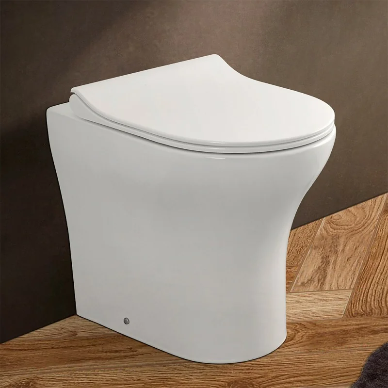 Wc filomuro senza brida bianco lucido con scarico universale Itaca