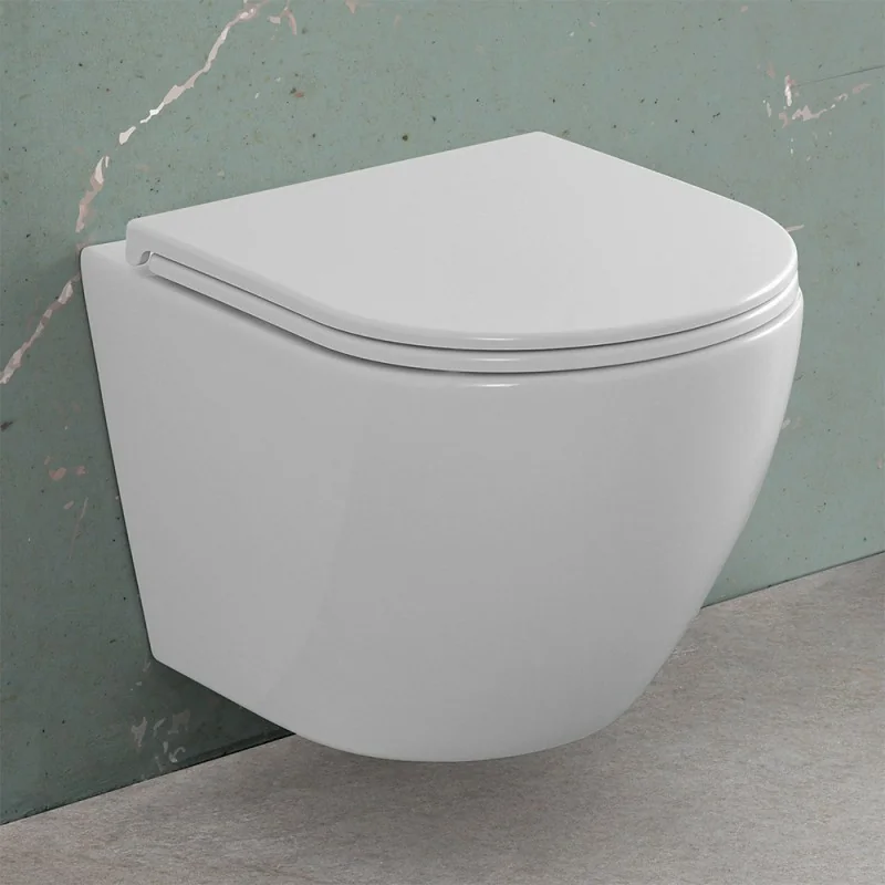 Wc sospeso con scarico a vortice e copriwc soft-close Tao