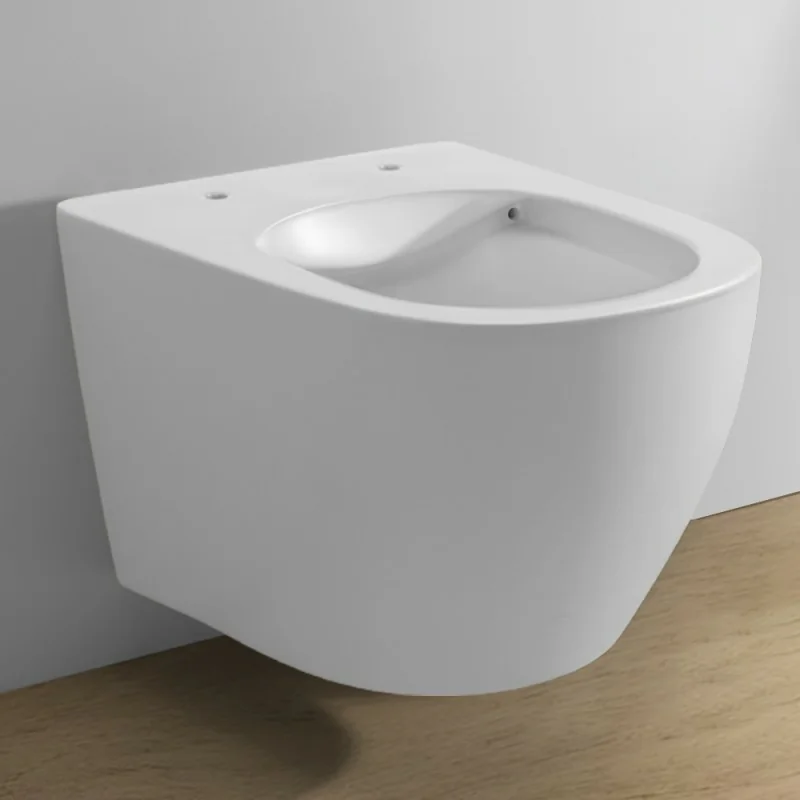 Wc sospeso rimless in ceramica bianco opaco Tokyo