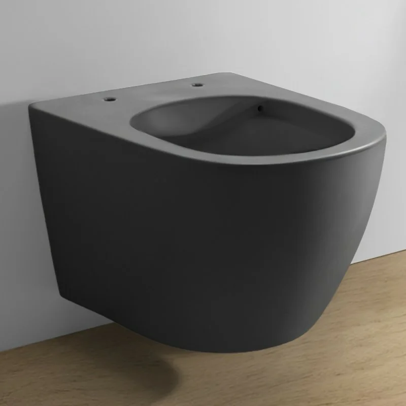 Wc sospeso rimless in ceramica grigio opaco Tokyo