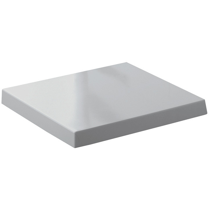 Weißer quadratischer Toilettensitz mit Chromscharnieren - Frozen, Simas