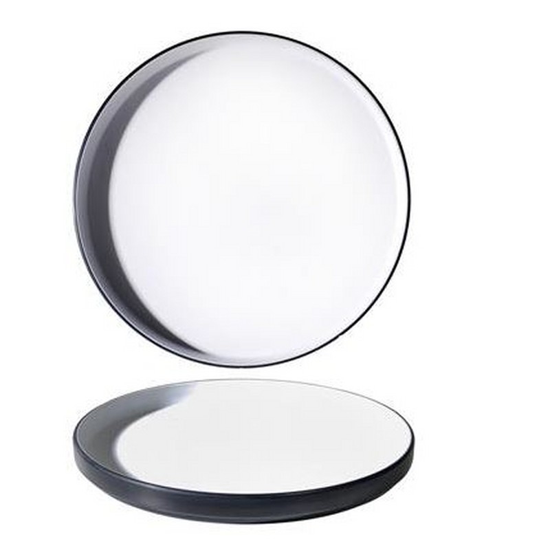 WHITE & BLACK PIATTO PIANO CM. 27 MELAMINA BICOLOR MEDRI