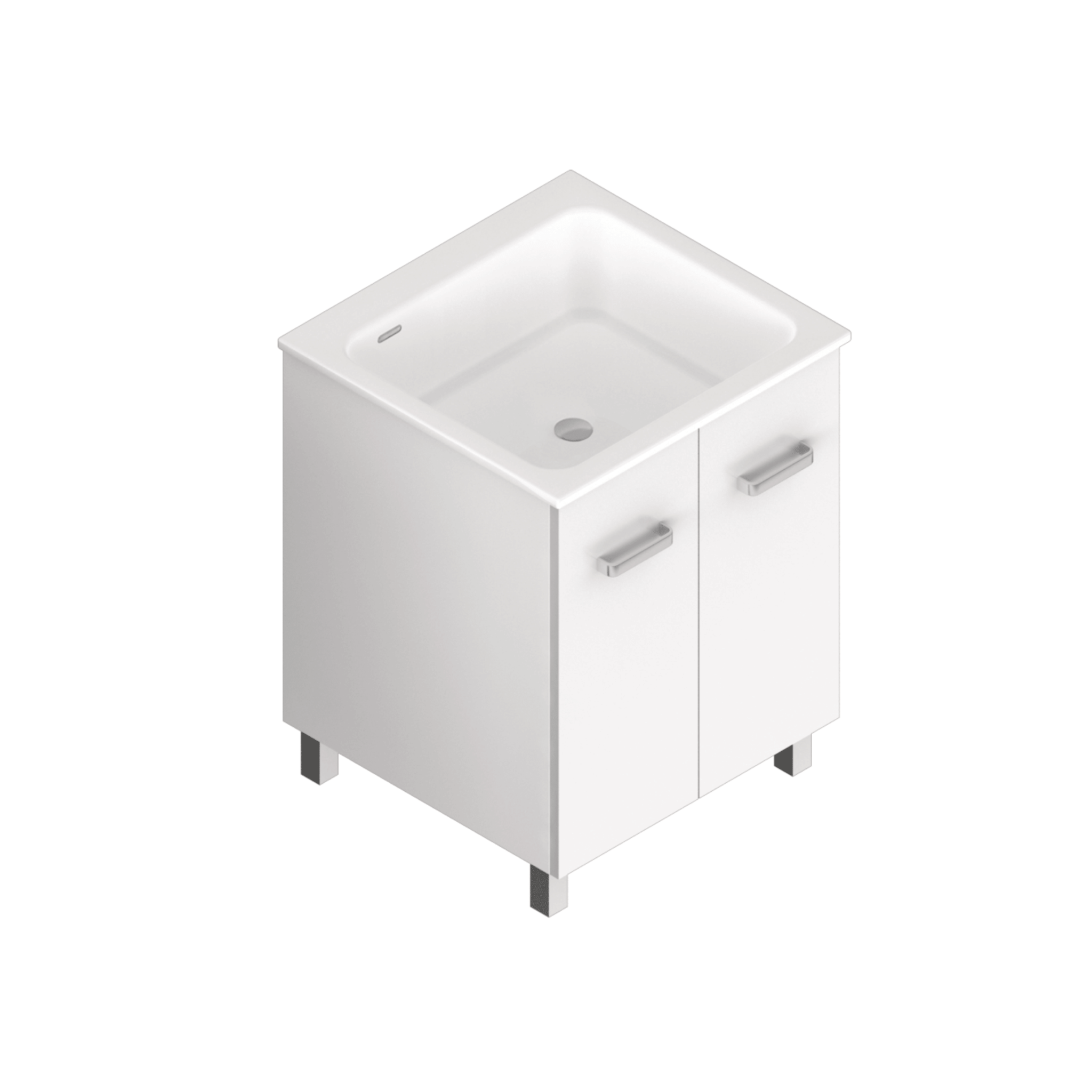 Lavatoio a Terra 60x50 Due Ante Con Vasca Xilon "Nanco"