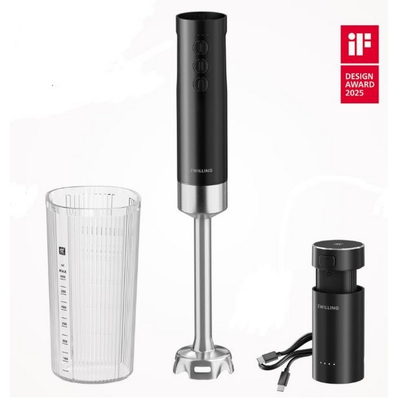 XTEND FRULLATORE AD IMMERSIONE COMPLETO DI BATTERIA + CARICA BATT. ZWILLING
