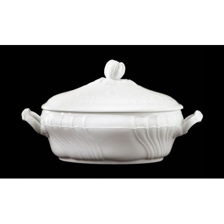 Zuppiera ovale con coperchio vecchio Ginori Bianco Ginori 1735 3,17 lt